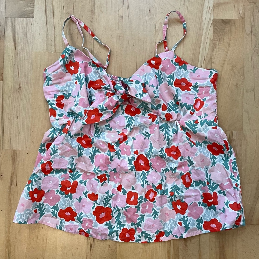 Floral Bow Front Tank Top